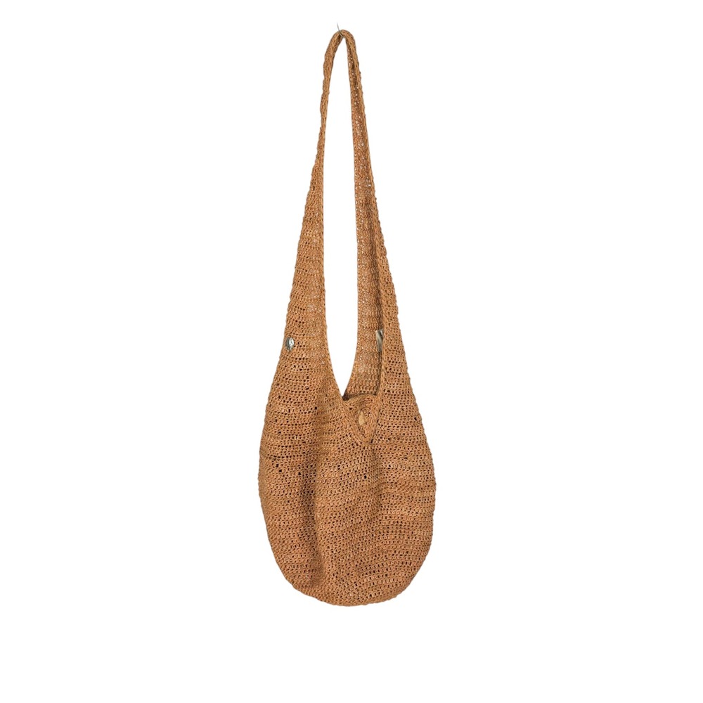 Kaminski Australia Raffia Hobo Bag OS Tan Woven Shoulder Bag Boho Summer Style